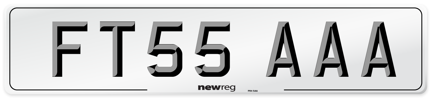 FT55 AAA Number Plate from New Reg